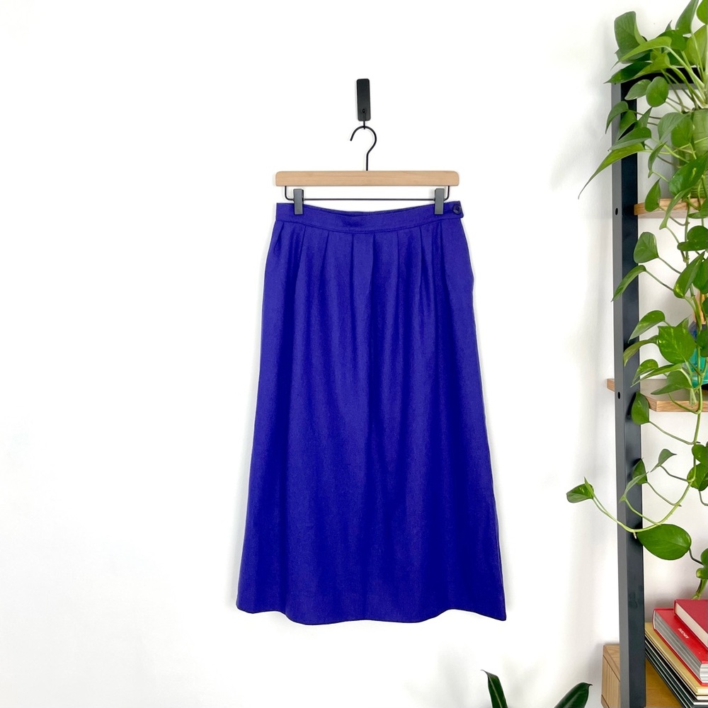 Vintage 80s Miss Pendleton wool midi skirt in purple